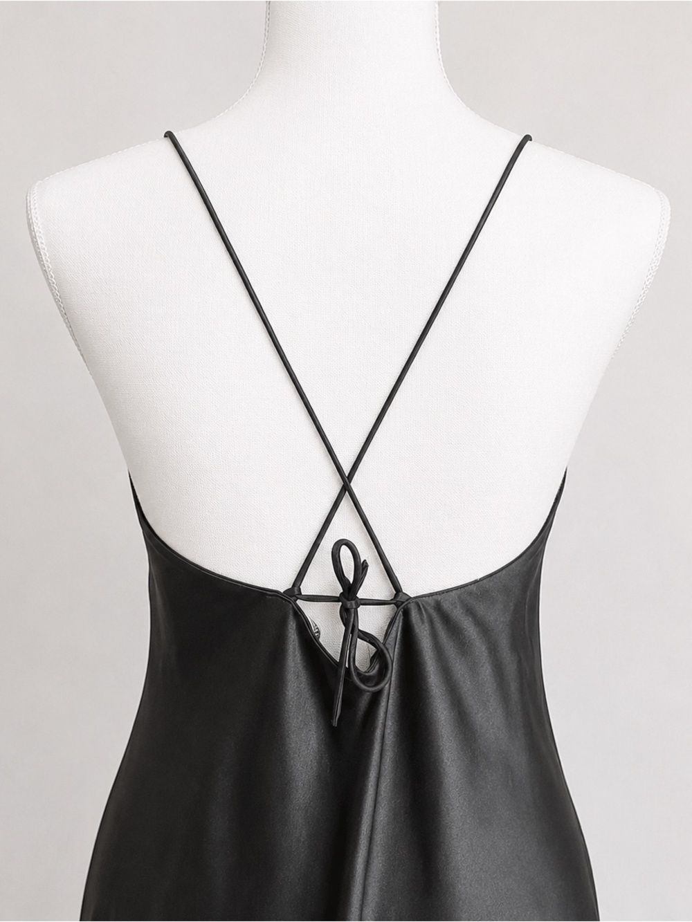Victoria’s Secret NWT Black Satin Bias Cut Slip Dress Open Crisscross Back Sz S - Picture 4 of 8